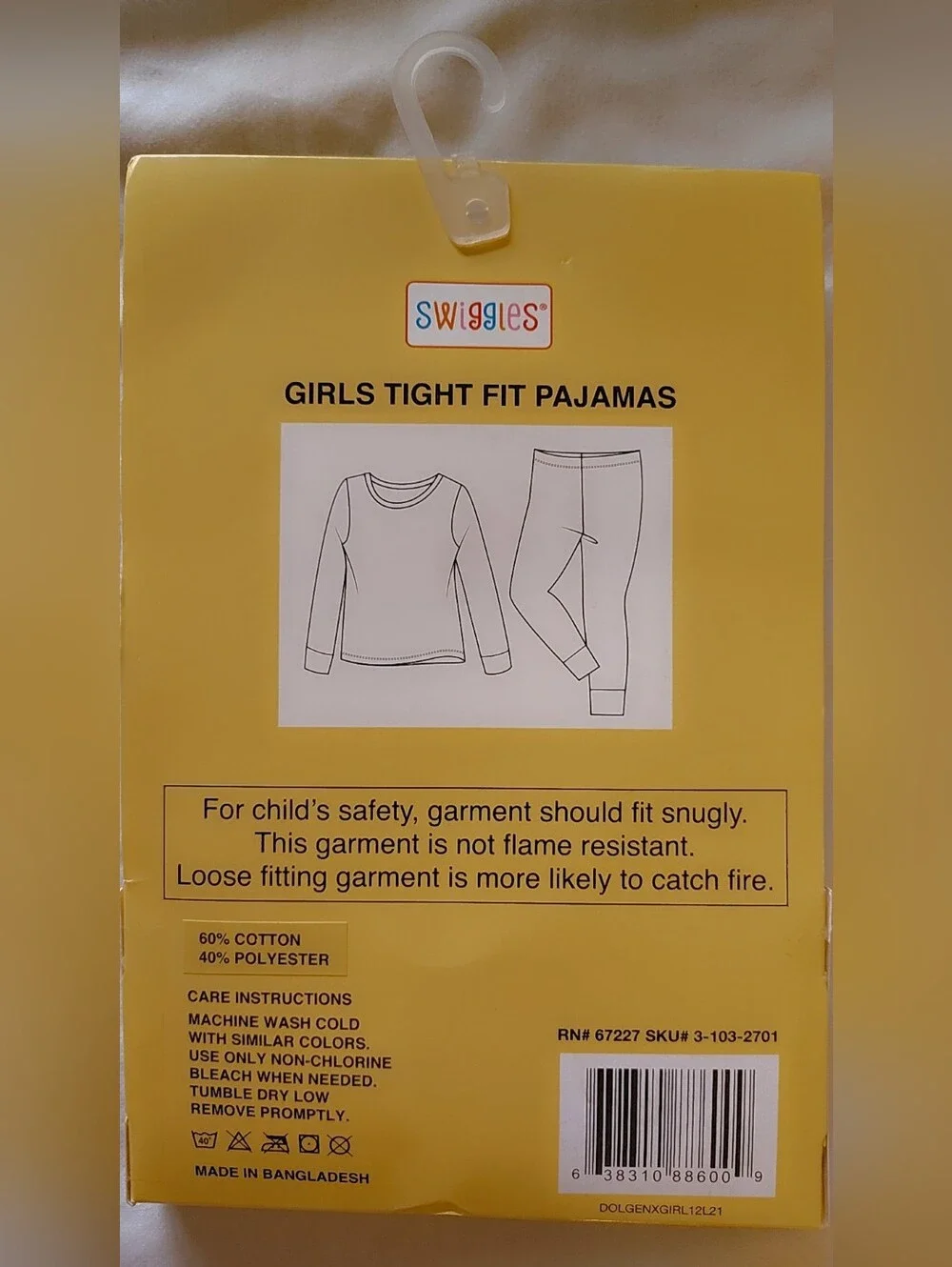 Girls Pajamas Unicorn Print Tight Fit - 12 Month